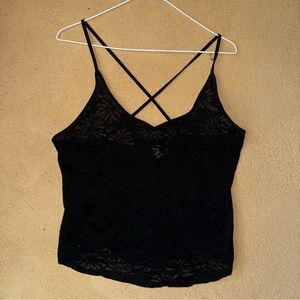 Fabletics floral Black Lace tank top